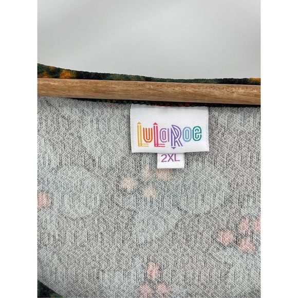 LuLaRoe Nicole Dress Women’s Size 2XL A line Holly Black Green Red Short Sleeve - Picture 6 of 12